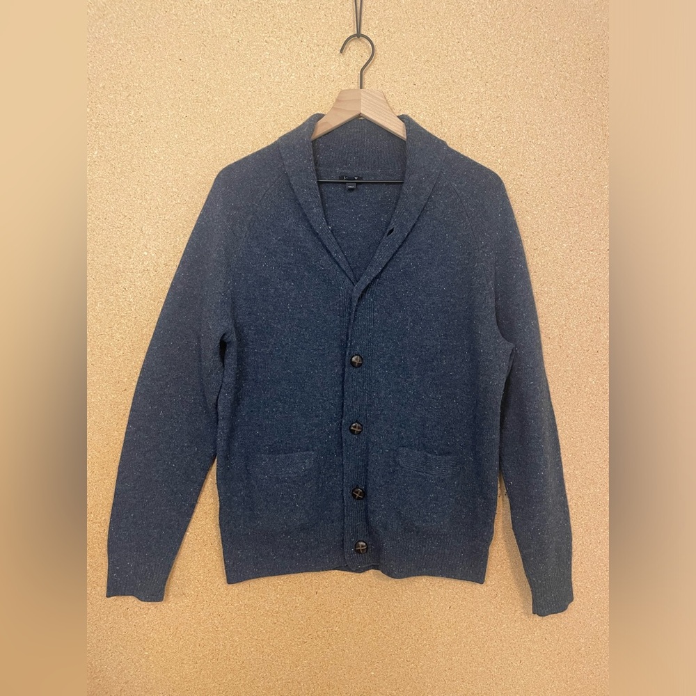 Men's Navy Blue J-Crew Shawl Collar Cardiagan Sweater